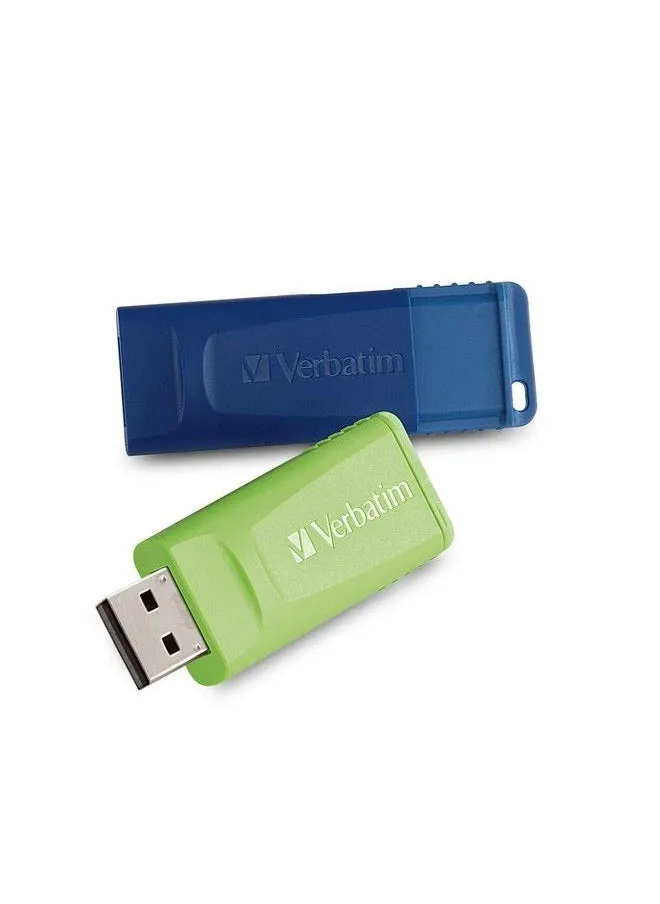 64Gb Store 'N' Go Usb Flash Drive Pc Mac Compatible 2Pk Blue Green-1