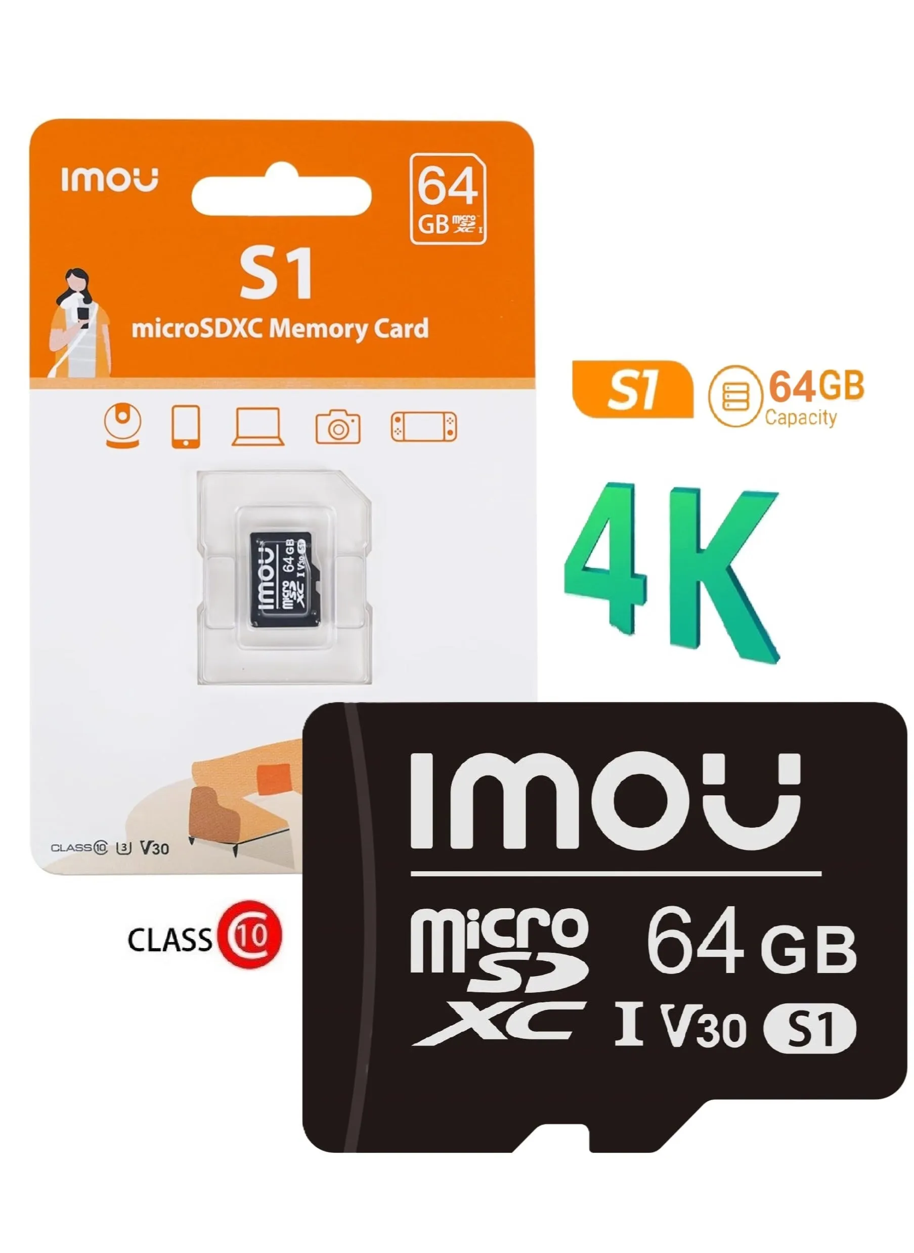 بطاقة ذاكرة Micro SDXC بسعة 64 جيجا فائقة السرعة فائقة التوافق فائقة التكيف فئة 10 (U3/ V30/3D) بطاقة فلاش TLC Nand مع سرعة قراءة 95 ميجابايت/ثانية وسرعة كتابة 38 ميجابايت/ثانية-1