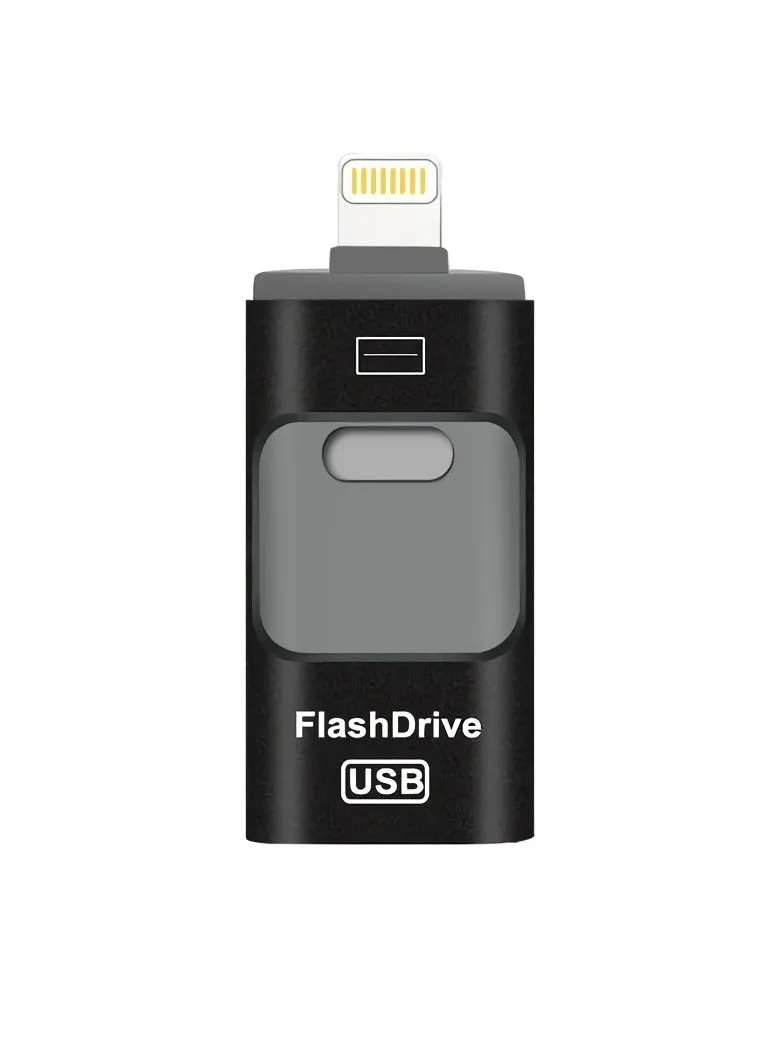 64GB USB Flash Drive, Shock Proof Durable External USB Flash Drive, Safe And Stable USB Memory Stick, Convenient And Fast I-flash Drive for iphone, (64GB Black Color)-1