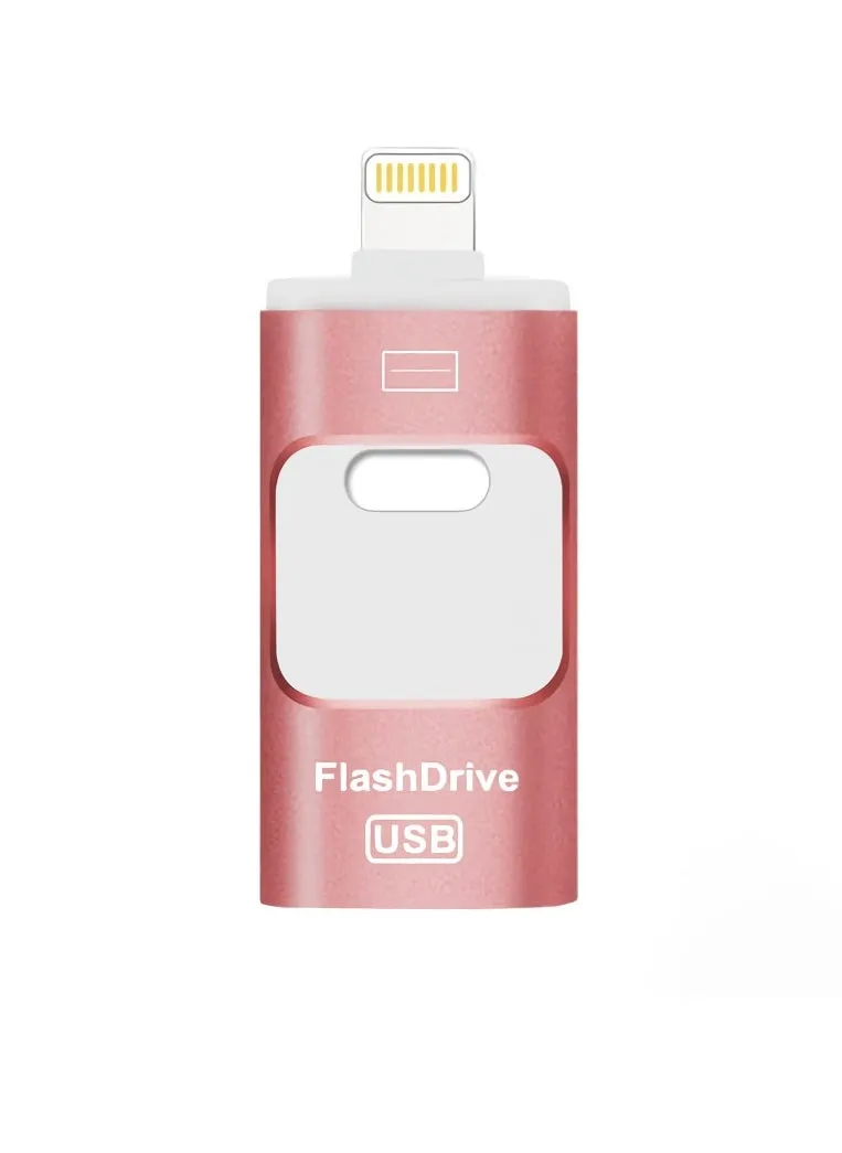 64GB USB Flash Drive, Shock Proof Durable External USB Flash Drive, Safe And Stable USB Memory Stick, Convenient And Fast I-flash Drive for iphone, (64GB Rose Gold)-1