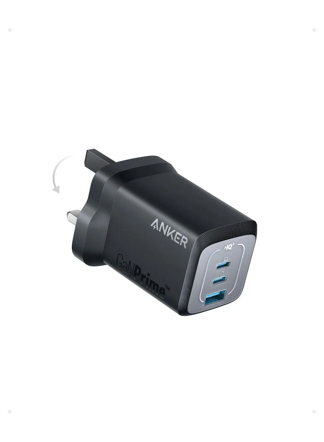 قابس USB C بقدرة 67 وات، شاحن حائط Anker GaN، شاحن PPS سريع مدمج وقابل للطي بثلاثة منافذ، شاحن سريع لأجهزة MacBook Pro/Air وiPad Pro وiPhone 15 / Pro وGalaxy S23 / S22 وNote20 وPixel وApple Watch والمزيد أسود-1