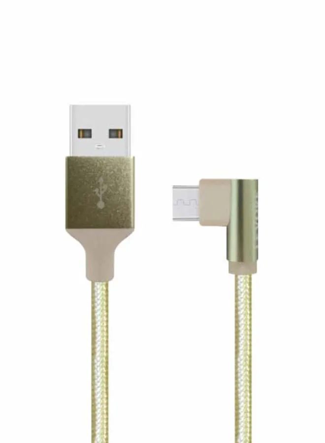 كابل USB A إلى مايكرو USB مضفر، مصنوع من النايلون، بطول 6 أقدام. ذهبي.-1