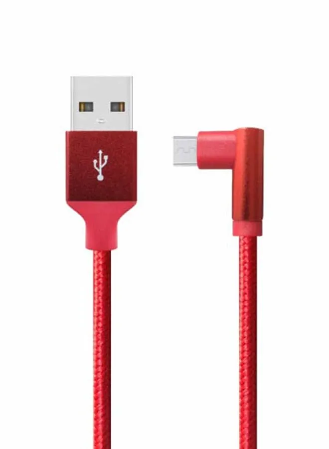 كابل USB A إلى مايكرو USB مضفر، مصنوع من النايلون، بطول 6 أقدام. أحمر-1