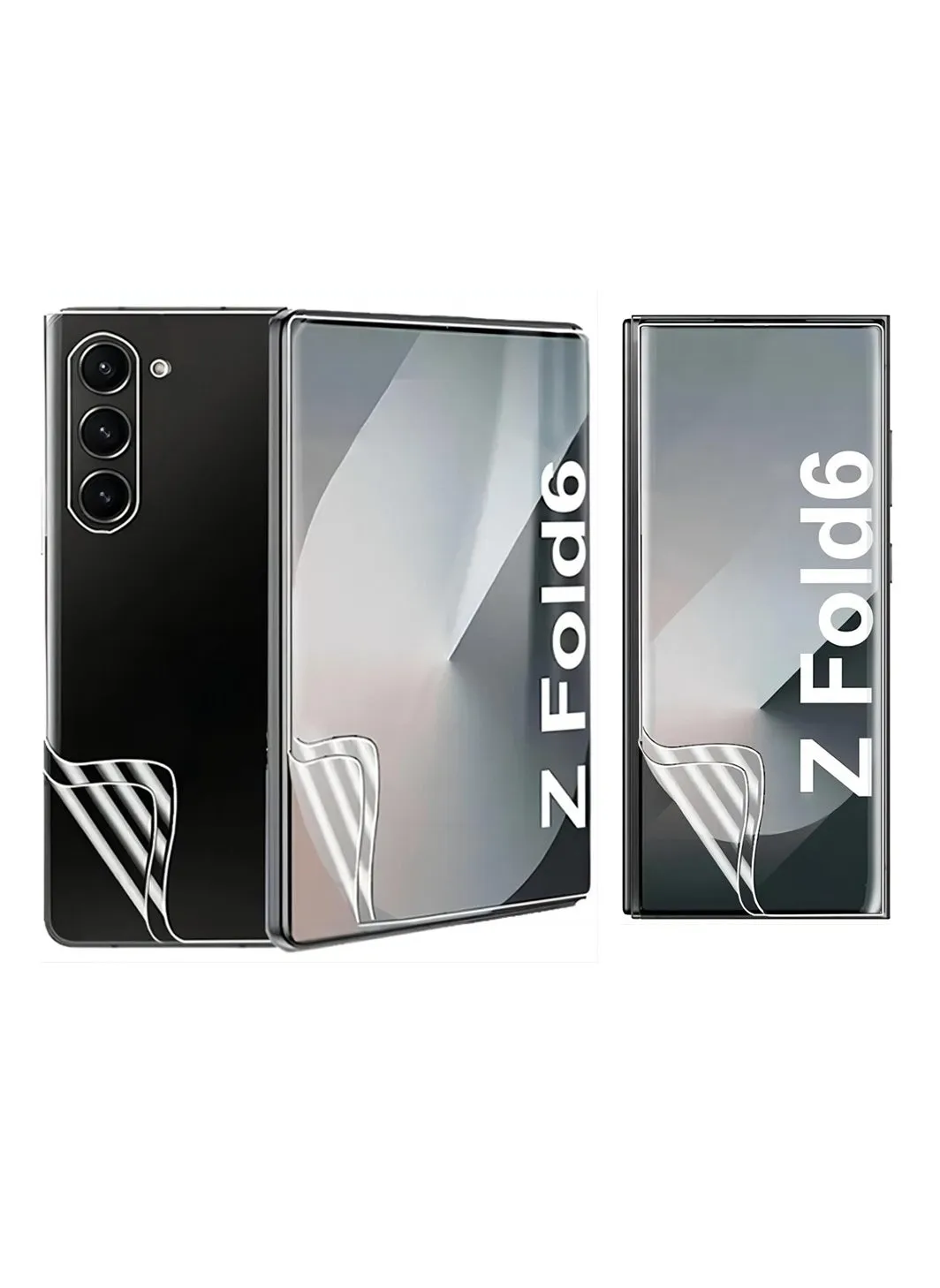 6 قطع واقي شاشة لهاتف Samsung Galaxy Z Fold 6، غشاء هيدروجيل، غطاء أمامي وخلفي من مادة TPU، وضوح عالي، مضاد للكسر، خالٍ من الفقاعات لواقي شاشة Samsung Z Fold 6 5G-1