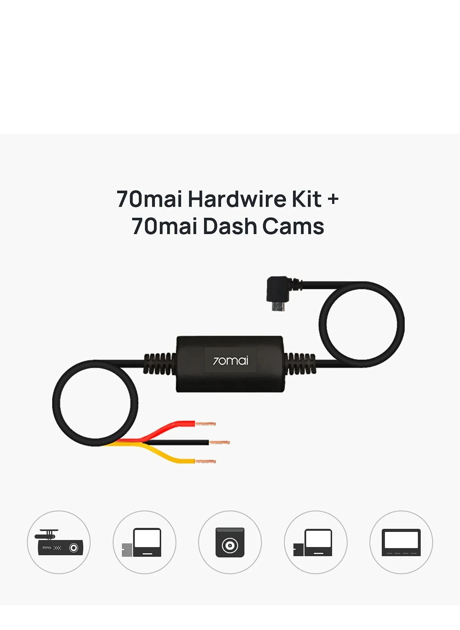 70mai Mini USB Hard Wire Kit for Dash Cam,10ft-2