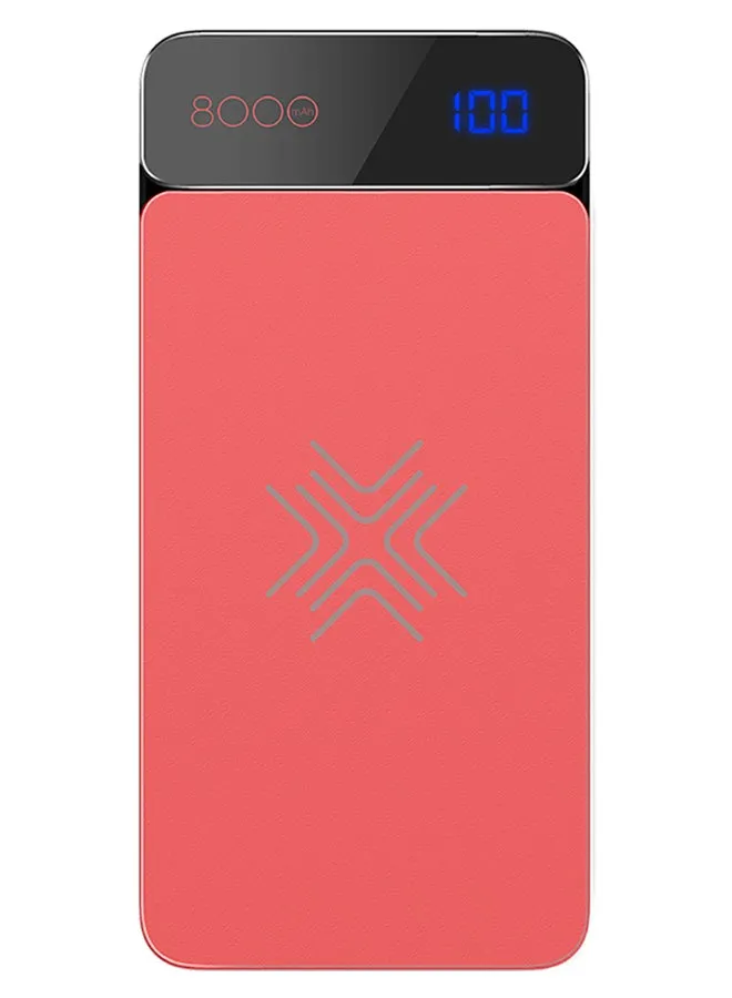 باور بنك P38 بمنفذ Type-C 8000.0 mAh أسود/وردي-1