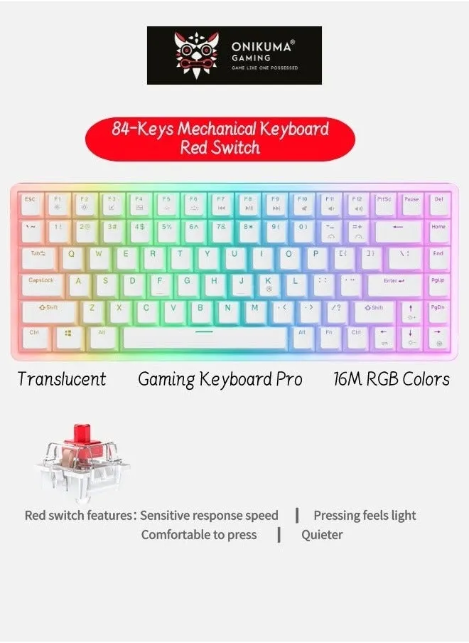 84 Keys RGB Red Key Gaming Keyboard 75% Mini Wired Waterproof 16M RGB Color Mechanical Keyboard For Gamers-1