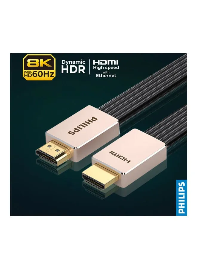 كابل HDMI بطول 2.1 متر ودقة 8K وتردد 60 هرتز أسود-2