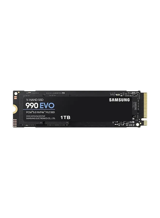 990 EVO NVMe M.2 SSD 1 تيرابايت، PCIe 4.0 x4 / PCIe 5.0 x2، NVMe 2.0 (2280)، قراءة 5000 ميجابايت/ثانية، كتابة 3200 ميجابايت/ثانية، SSD داخلي للألعاب وتحرير الرسومات، MZ-V9E1T0BW-1