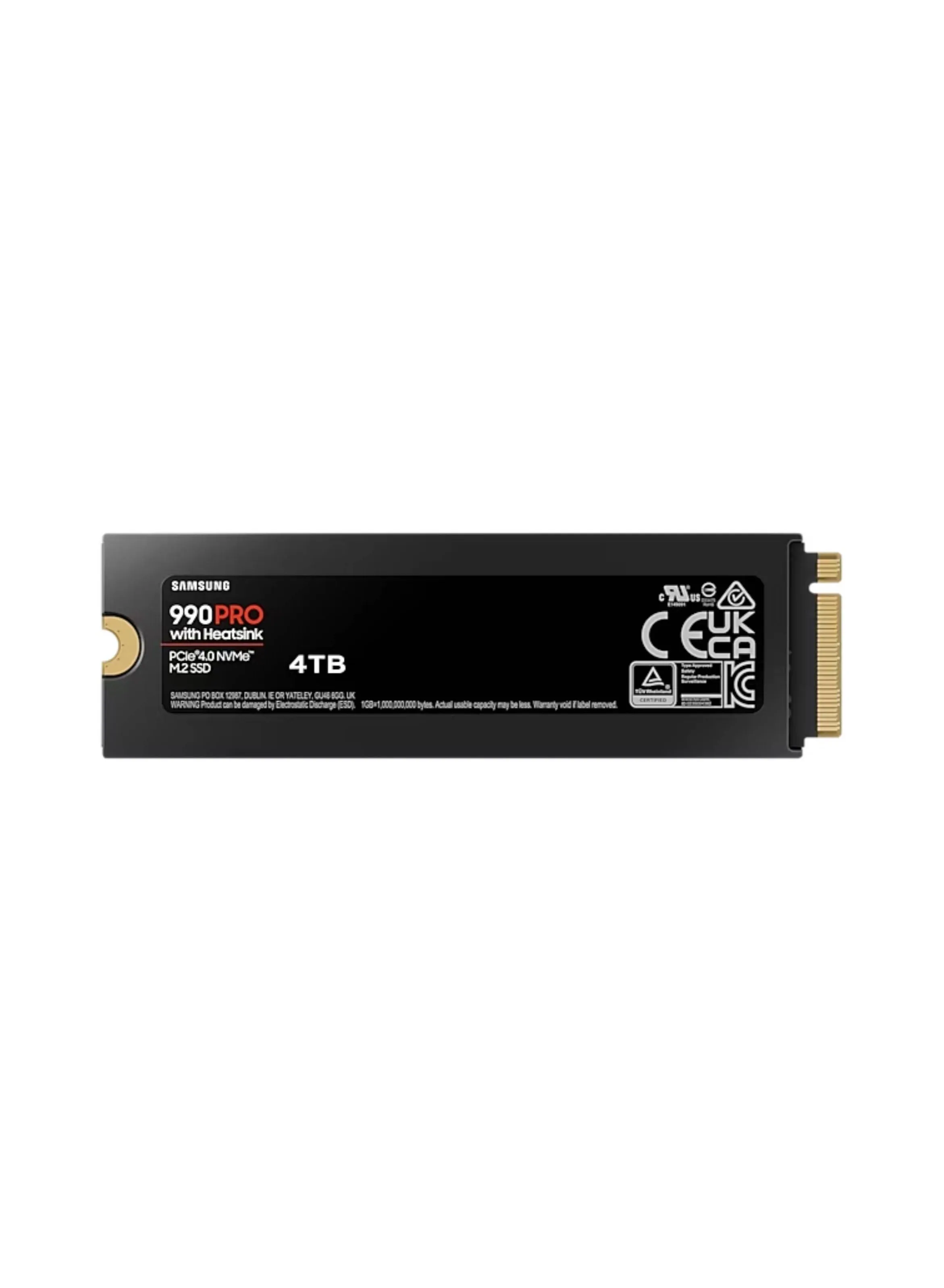 990 Pro مع مبدد حرارة 4 تيرابايت NVMe 2.0 M.2 2280 SSD داخلي، سرعة قراءة تسلسلية 7450 ميجابايت/ثانية، سرعة كتابة تسلسلية 6900 ميجابايت/ثانية، جهد 3.3، V-NAND 3 بت MLC، أسود | MZ-V9P4T0CW 4 تيرابايت-2