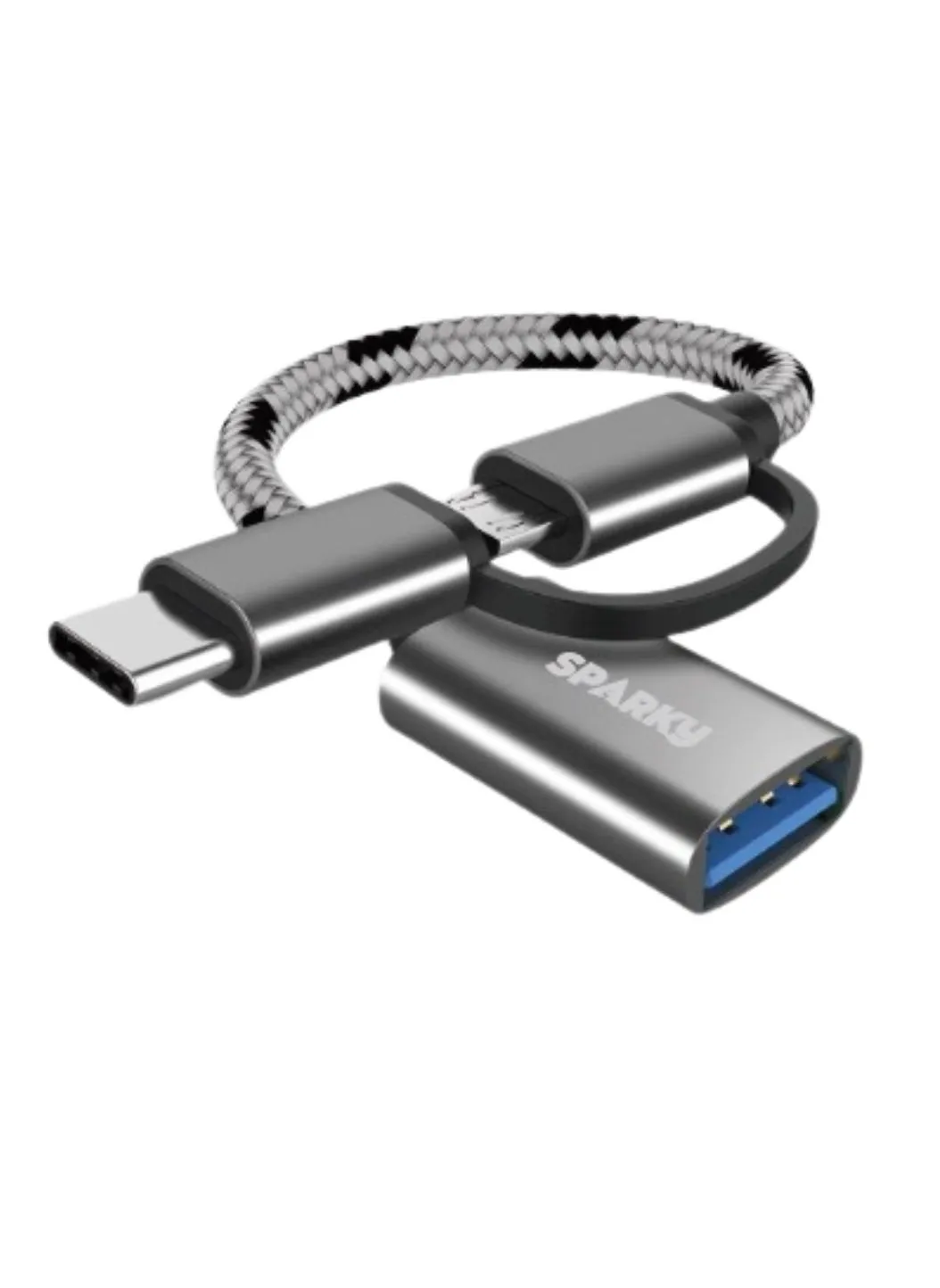 وصلة من usb الى مايكرو + تايب سي سباركي-2