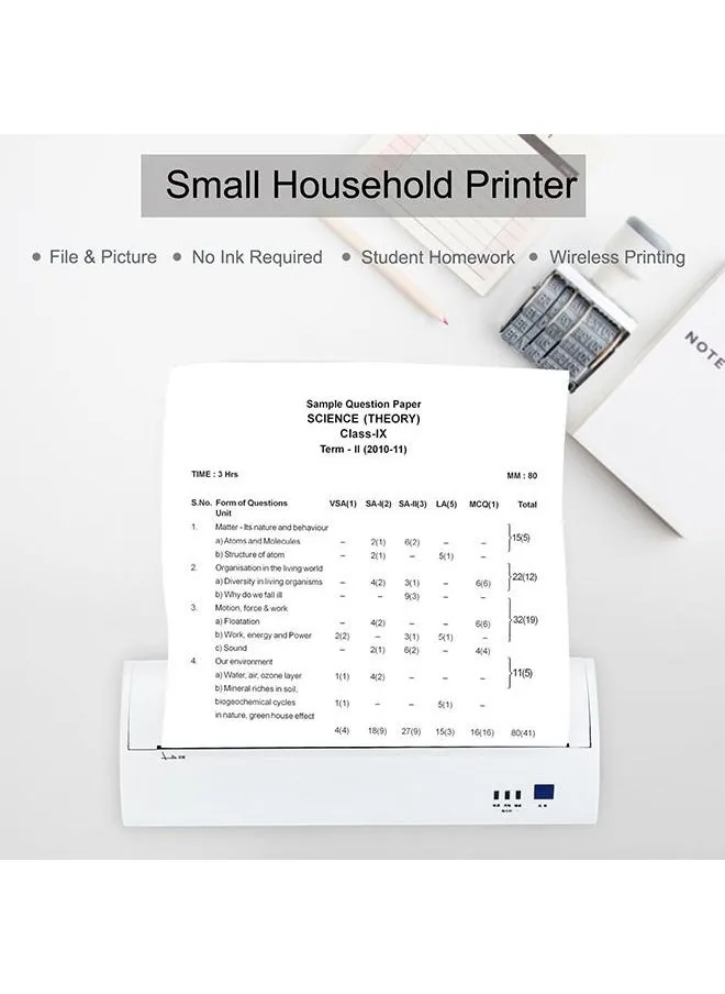 طابعة حرارية بتصميم محمول A4 أبيض-2