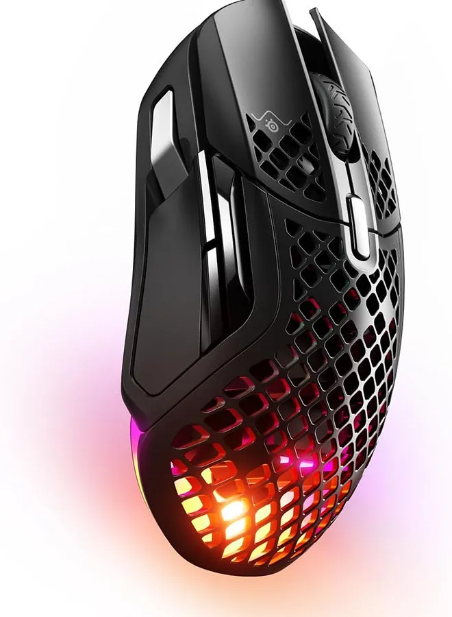 SteelSeries Aerox 5 Wireless - ماوس ألعاب لاسلكي خفيف الوزن - 18000 CPI - مستشعر بصري TrueMove Air - تصميم مقاوم للماء خفيف الوزن للغاية - عمر بطارية يزيد عن 180 ساعة-1