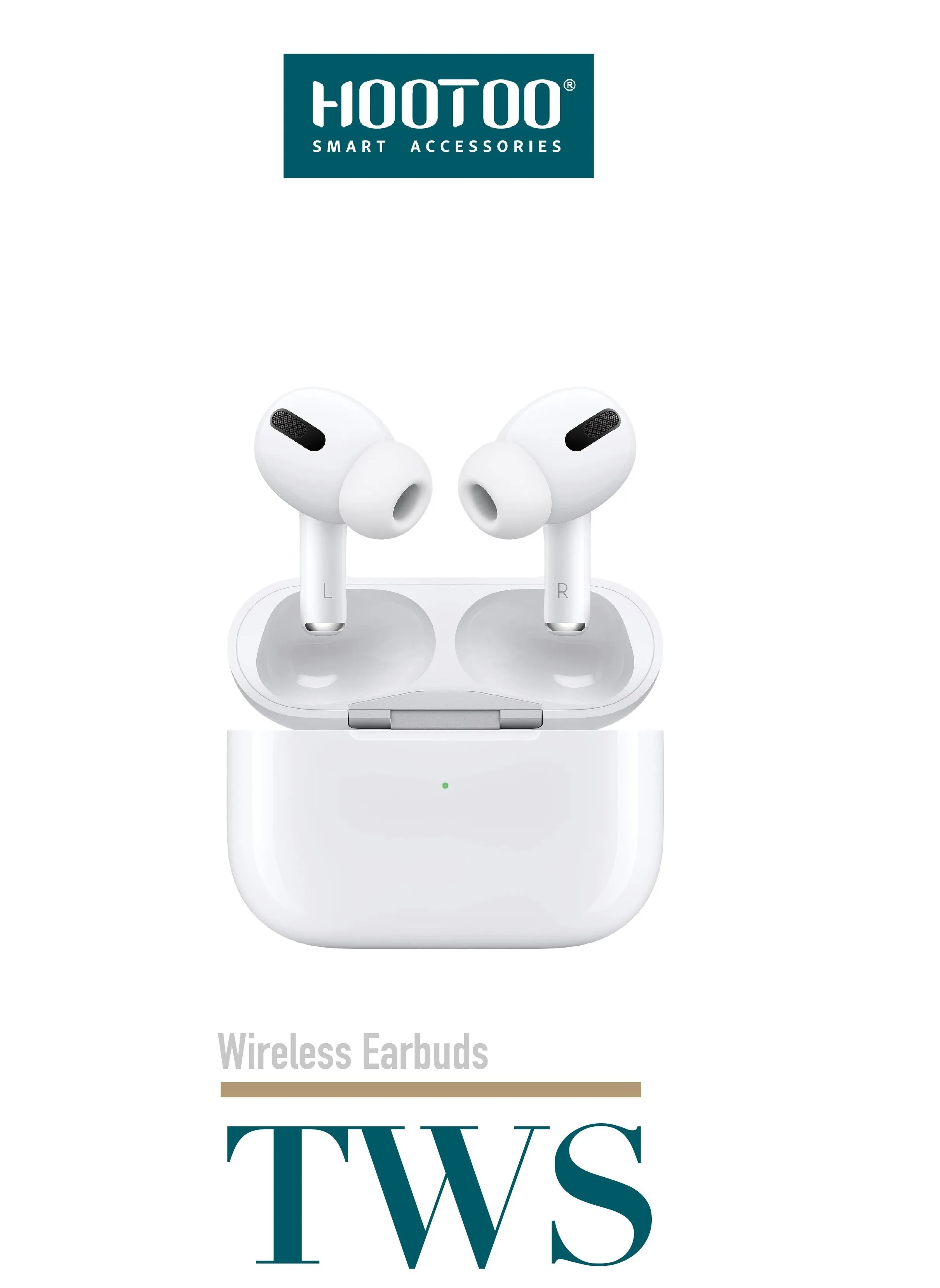 Airbuds pro similar (AirPods Pro earphones) with Lightning MagSafe Charging Case with wierless charging White from Hootoo-2