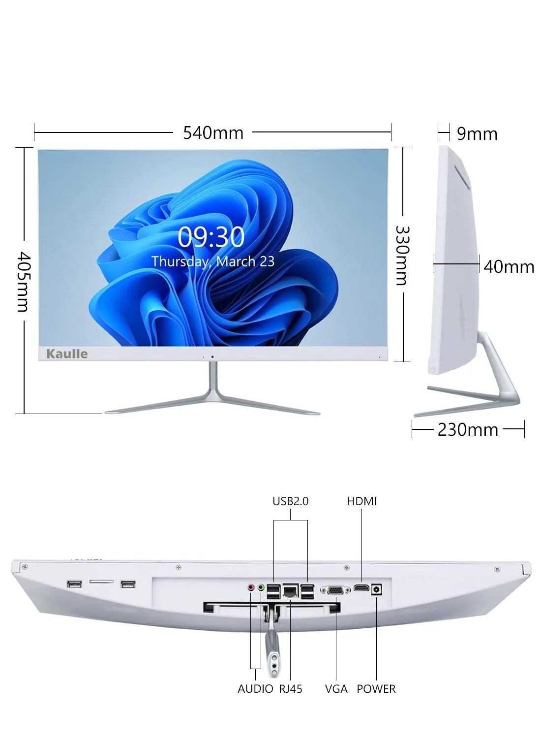 بي سي الكل في واحد KLY238B2 بشاشة 23.8 بوصة، معالج انتل كور I5 3320M، ذاكرة الوصول العشوائي 8 جيجا، 256 جيجا اس اس دي، نظام تشغيل ويندوز 10 برو-2