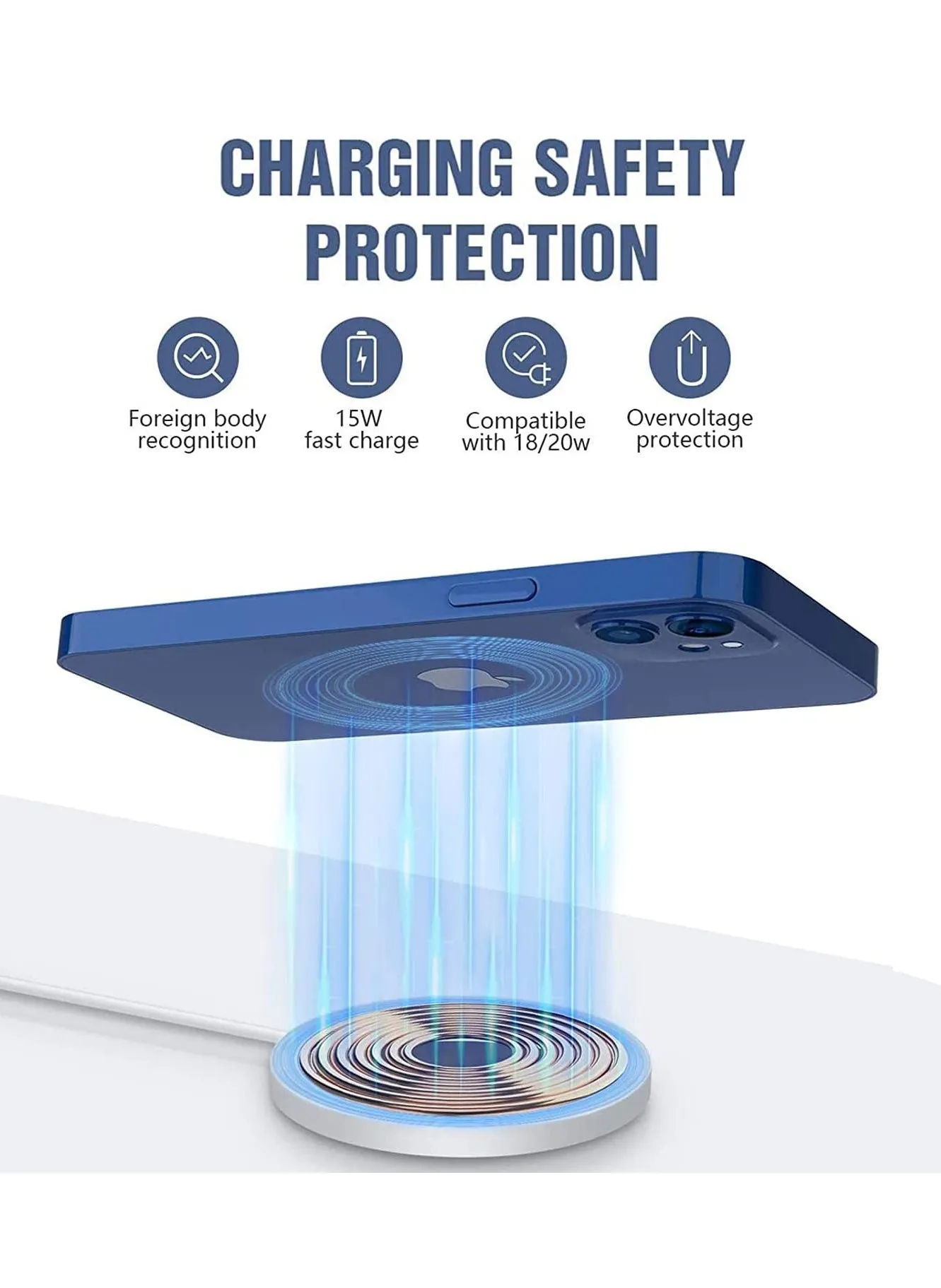 شاحن Apple Mag-Safe للشحن السريع لجهاز iPhone USB C، شحن لاسلكي مغناطيسي سريع PD يصل إلى 15 وات متوافق مع iPhone 14,14 Plus، 14 Pro، 14 Pro Max، 13،12 سلسلة، AirPods Pro2، أبيض-2