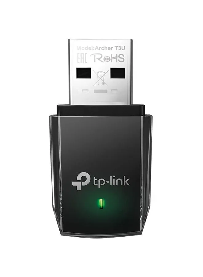 محول USB آرتشر T3U اللاسلكي ثنائي النطاق بمعيار AC1300، وهو محول شبكة/ دونجل واي فاي لأجهزة الكمبيوتر المكتبي وأجهزة اللابتوب بتصميم صغير، كما أنه مزود بنظام USB 3.0 لسرعة أكبر بعشر مرات، ومتوافق مع أنظمة ويندوز XP/ 7/ 8/ 8.1 ونظامي ماك ولينوكس أسود/ فضي/أخضر-1