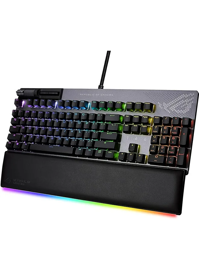 لوحة مفاتيح الألعاب ASUS Rog Strix Flare II Animate 100% Rgb - قابلة للتبديل السريع، ومفاتيح خطية حمراء Rog Nx، وشاشة LED قابلة للتخصيص، وأغطية مفاتيح Pbt، ورغوة مخففة للصوت، وأدوات تحكم في الوسائط، ومسند للمعصم، سلكية-2