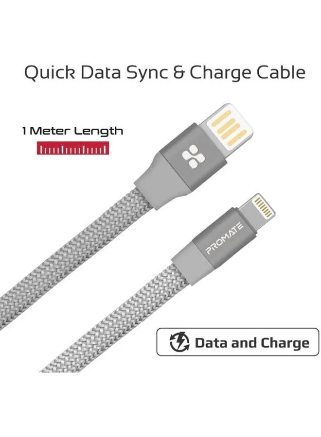 كابل سهل اللف بمنفذ USB لمزامنة البيانات رمادي-2