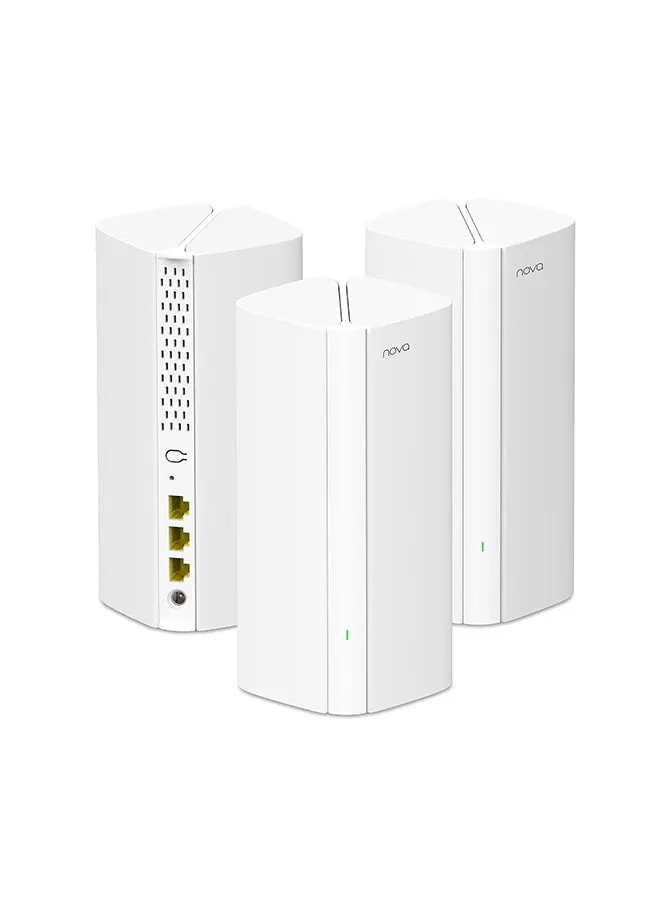 نظام AX3000 Mesh WiFi 6 - MX12، تغطية WiFi 6 بمساحة 7000 قدم مربع، وحدة معالجة مركزية رباعية النواة بسرعة 1.7 جيجا هرتز، نطاق مزدوج مع 3 منافذ جيجابت لكل وحدة، إعداد سهل، يستبدل موجه Wi-Fi ومعزز، 3 حزم-1