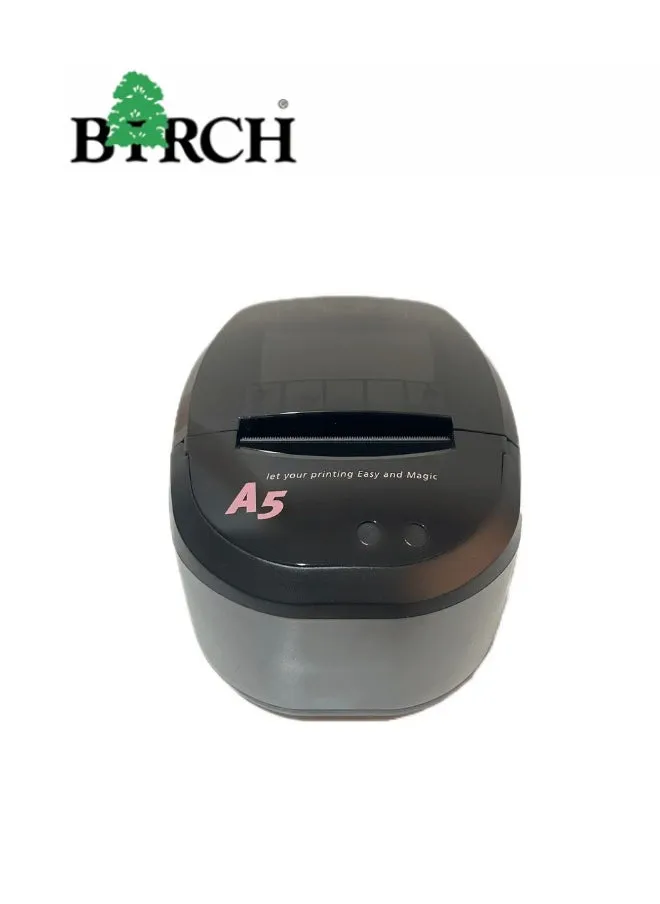 طابعة إيصالات Birch A5-30 POS مع قاطع تلقائي، USB+RS232+LAN، لون أسود , طابعة فواتير-2