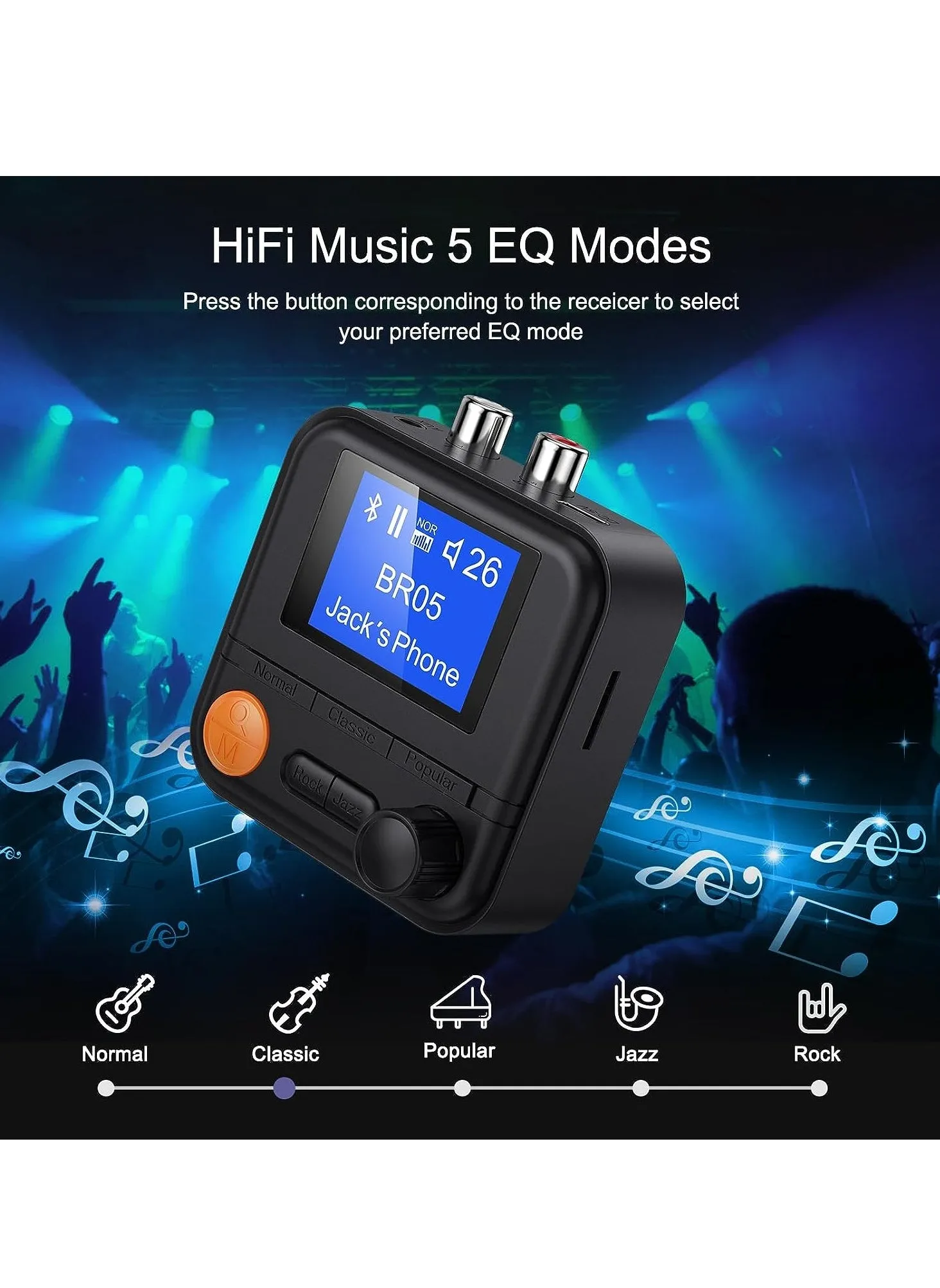 Bluetooth 5.2 HiFi Audio Adapter - Wireless Transmitter & Receiver for Music Streaming, Supports TF Card, RCA & 3.5mm AUX Output-2