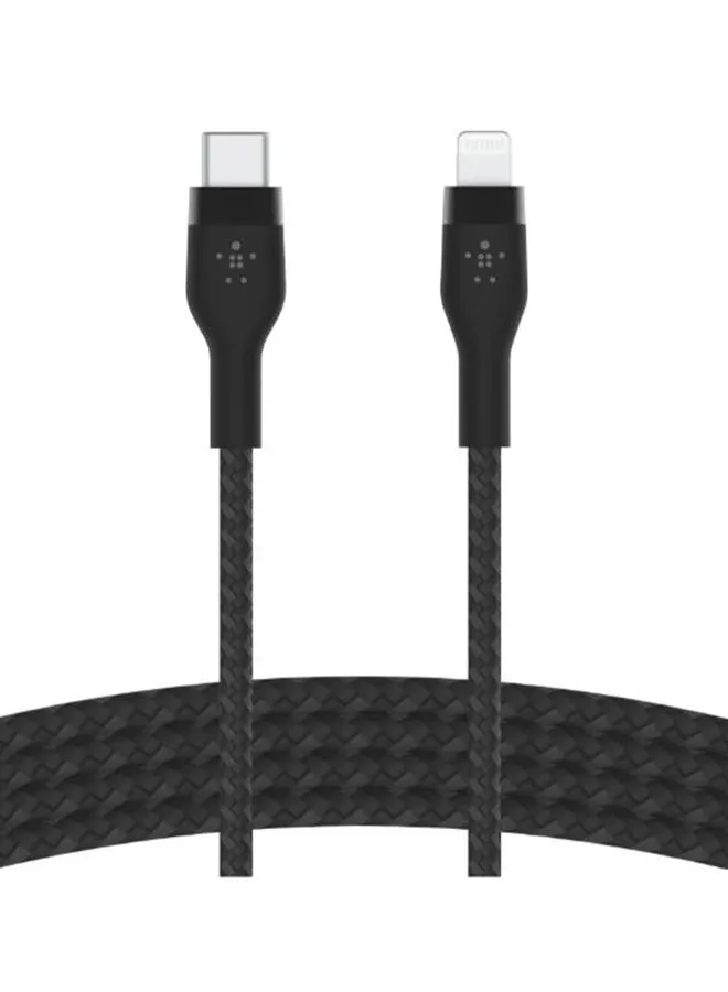 كابل بوست شارج برو فليكس مضفر من USB Type C إلى لايتنينج (بطول 1 متر / 3.3 قدم)، شحن سريع بقدرة 20 وات وتقنية PD لشحن هواتف آيفون 14/14 بلس، 13، 12، برو، ماكس، ميني، SE، آي باد وغيرها المزيد أسود-1