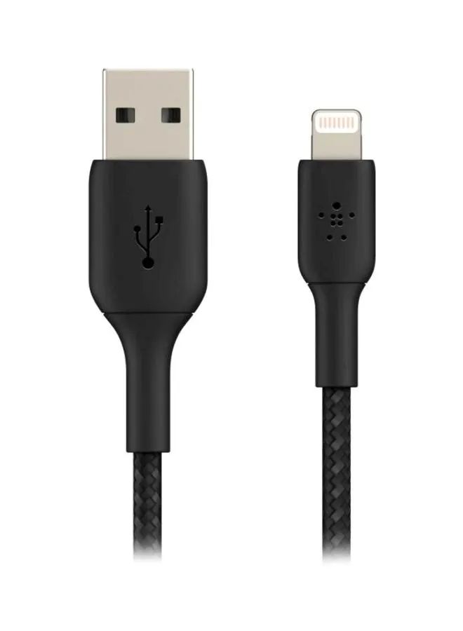 كابل شحن بوست تشارج من منفذ لايتنينج لمنفذ USB مضفر لأجهزة آيفون، وآي باد، وآيربودز معتمد بشهادة MFi بطول 3 أمتار أسود-1