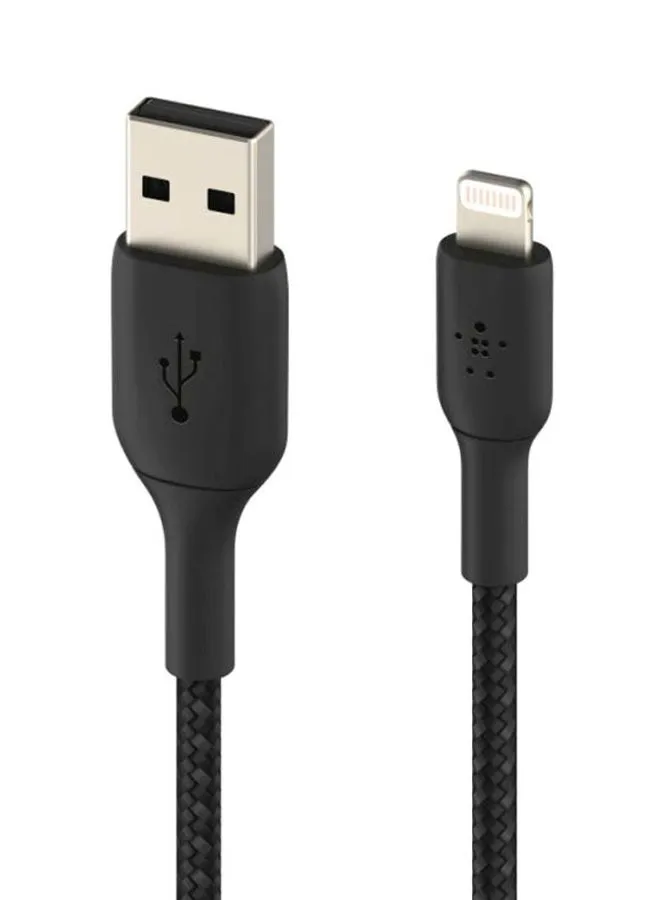 كابل شحن بوست تشارج من منفذ لايتنينج لمنفذ USB مضفر لأجهزة آيفون، وآي باد، وآيربودز معتمد بشهادة MFi بطول 3 أمتار أسود-2