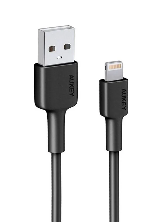 كيبل مضفر MFI شحن و مزامنة USB-A إلى لايتنينج طول 0.9م BAL7 أسود أسود-2