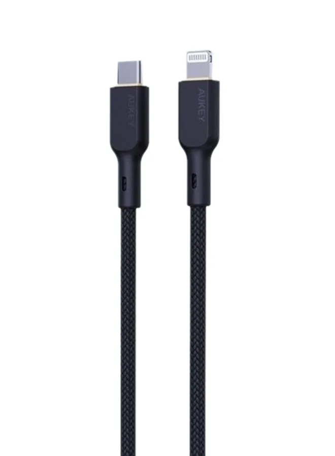 كابل مضفر MFI شحن و مزامنة USB-C إلى Lightning طول 1.8م NCL2 أسود-2