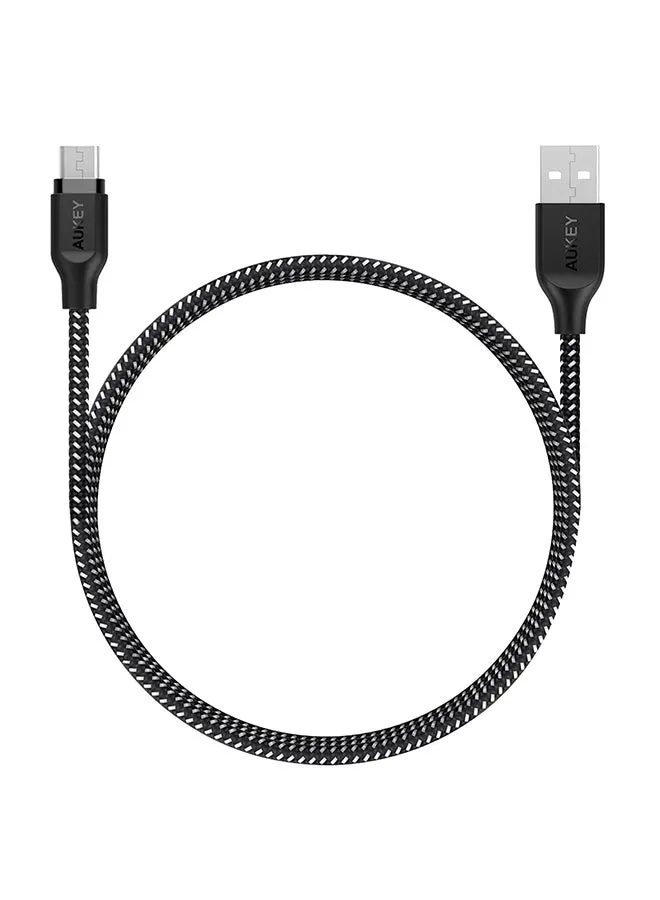 كيبل مضفر USB 2.0 إلى Micro USB طول 2م AM2 أسود-1