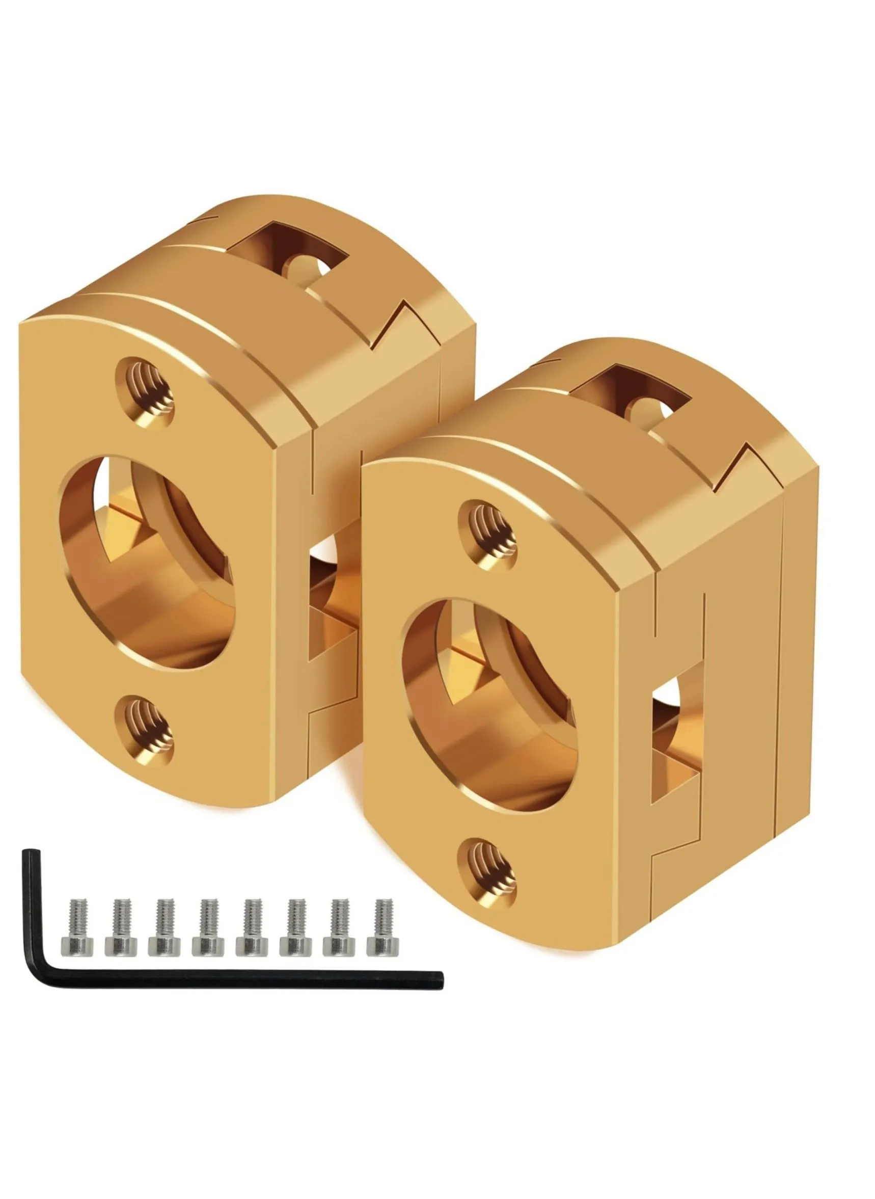 Brass Z Axis Coupler, Dual T8 Lead Screw Upgrade Oldham Coupling, for Creality Ender 3 Pro V2 CR-10 CR-10S 3D Printer Accessory Hotbed(Pack of 2)-1