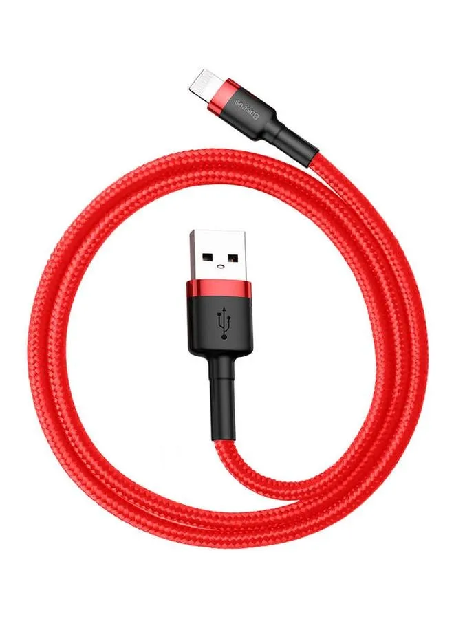 كابل USB كافيول لأجهزة آيفون لمزامنة البيانات والشحن بتيار 2.4 أمبير أحمر وأسود-2