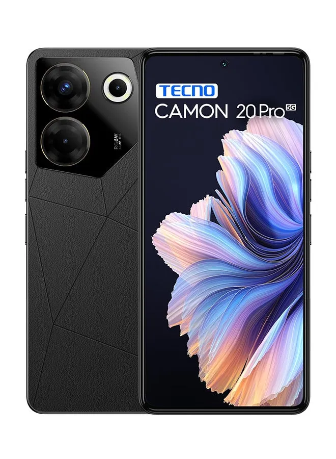 هاتف Camon 20 Pro ثنائي الشريحة، دارك ويلكن، ذاكرة وصول عشوائي (RAM) سعة 8 جيجابايت، وذاكرة داخلية 256 جيجابايت، يدعم تقنية 5G - إصدار الشرق الأوسط-1