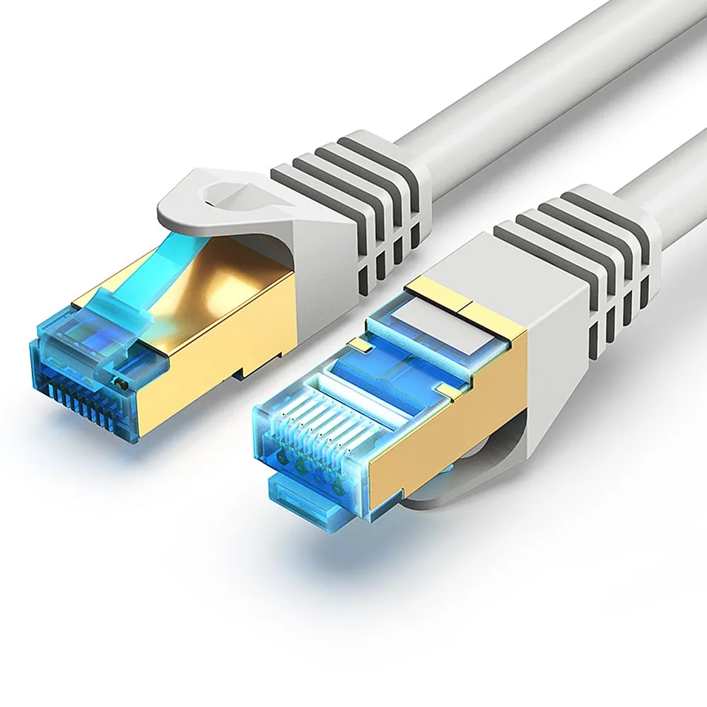 كابل تصحيح SSTP Cat.7 بمنفذي RJ45 مغطى بسرعة 10 جيجابت في الثانية رمادي-1