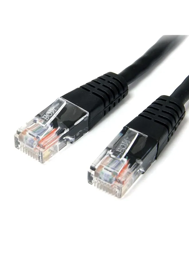 كابل إيثرنت Cat5E بطول 1 قدم كابل تصحيح أسود مصبوب كابل Cat5E كابل شبكة قصير سلك إيثرنت كابل Cat 5E 1 قدم M45Patch1Bk-1