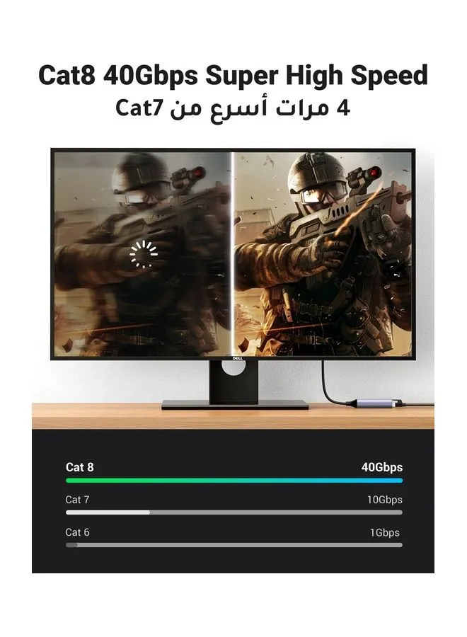 كابل إيثرنت Cat8 بطول 15 مترًا Cat 8 عالي السرعة 40 جيجابت في الثانية 2000 ميجا هرتز RJ45 شبكة الإنترنت كابل محمي مضفر سلك LAN متوافق مع محول الألعاب PC PS5 Xbox Modem Router WiFi Extender Patch-1