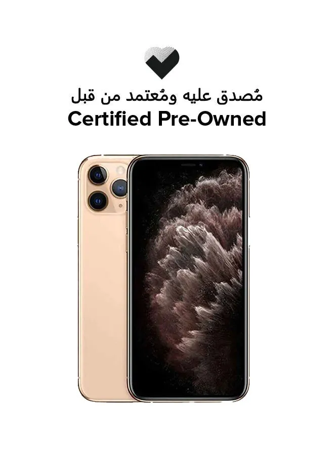 هاتف iPhone 11 Pro Max مملوك مسبقًا ومعتمد مع تطبيق Facetime ذهبي وذاكرة سعة 256 جيجابايت ويدعم تقنية 4G LTE - إصدار عالمي-1