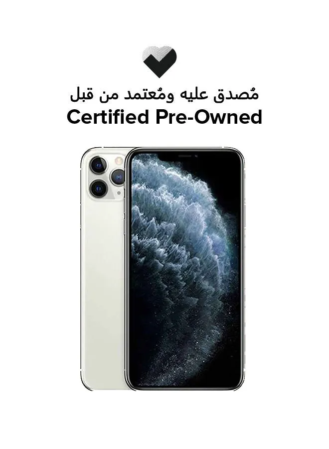 هاتف iPhone 11 Pro Max مملوك مسبقًا ومعتمد مع تطبيق FaceTime باللون الفضي وذاكرة سعة 256 جيجابايت ويدعم تقنية 4G LTE - إصدار عالمي-1