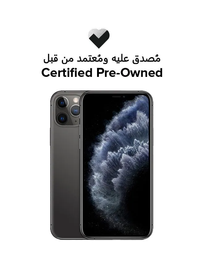 هاتف iPhone 11 Pro Max مملوك مسبقًا ومعتمد مع تطبيق FaceTime بلون رمادي فلكي وذاكرة سعة 256 جيجابايت ويدعم تقنية 4G LTE - إصدار عالمي-1