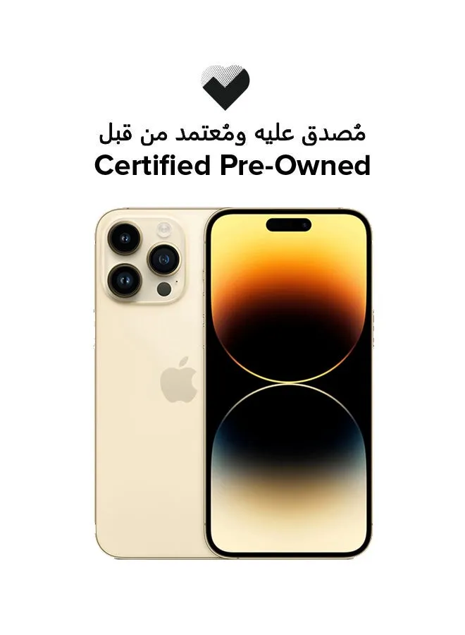 تم تجديده - iPhone 14 Pro بسعة 256 جيجابايت باللون الذهبي ومزود بتقنية 5G ومزود ببرنامج FaceTime-1