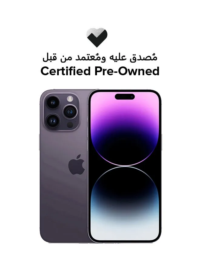 Certified Pre Owned - iPhone 14 Pro Max Physical Dual SIM 256GB Deep Purple 5G With FaceTime-1