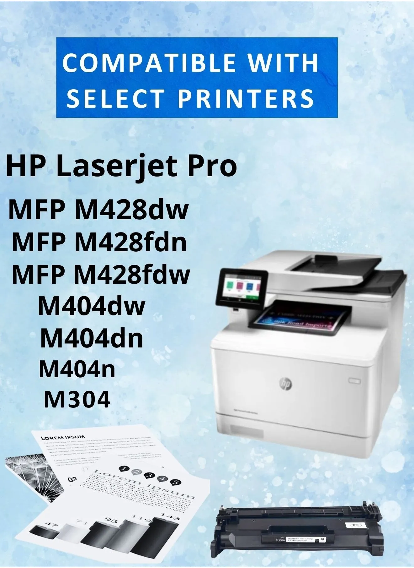 حبر طابعة ليزر CF259A (59A) متوافق مع طابعات اتش بي LaserJet Pro M404 و M428 (أسود)-2