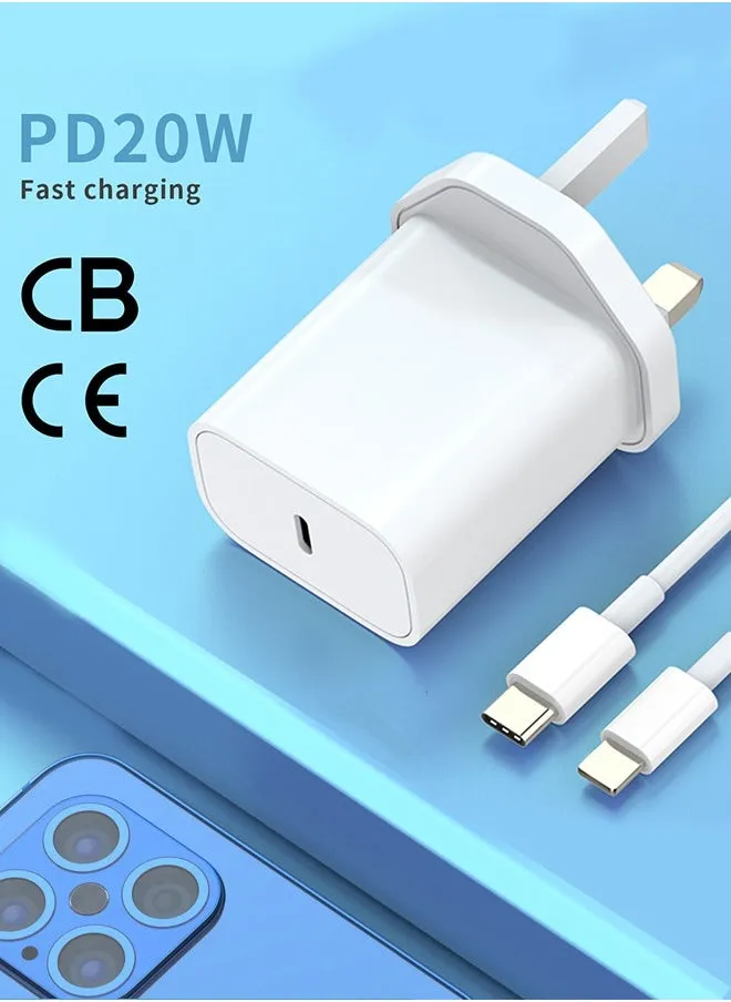 Charger Fast PD20W USB C Wall Charger Fast Charging Type-C Charger Plug Universal Travel Adapter USB-C Plug Compatible for iPhone, Samsung, iPad, iWatch, AirPods, Xiaomi, Huawei, honor, Galaxy,etc Bla-2