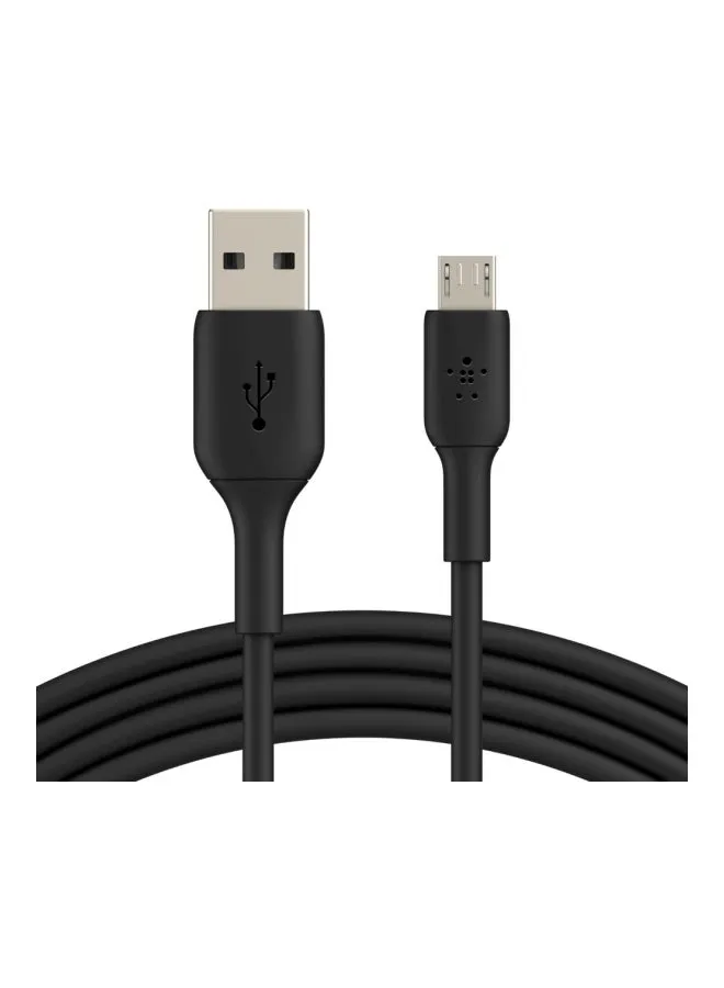 شاحن بمنفذ USB-A إلى كابل مايكرو USB أسود-1