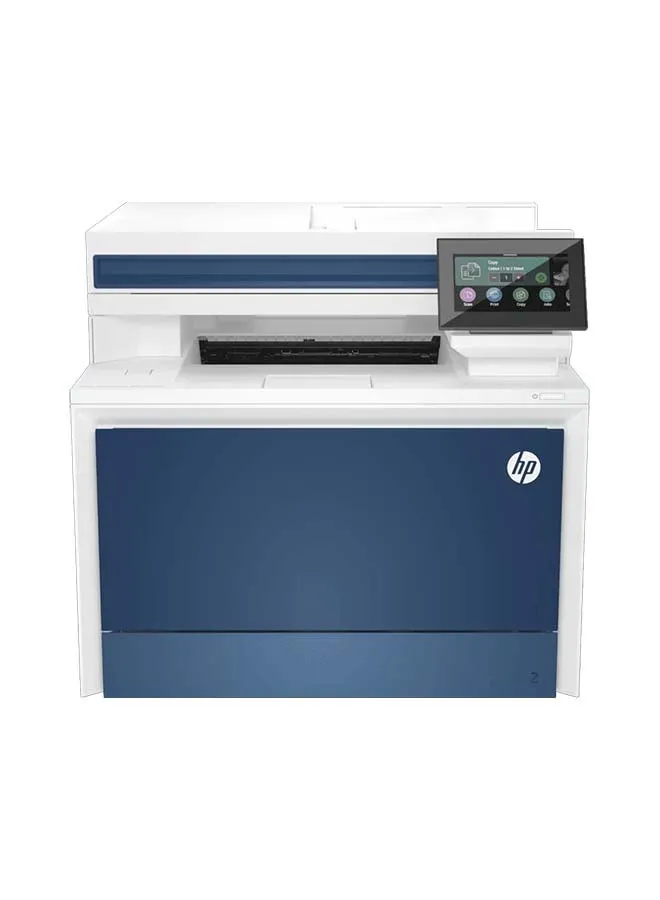 طابعة ليزر ملونة متعددة الوظائف Color LaserJet Pro 4303dw A4، طباعة، نسخ، مسح ضوئي، ADF، دوبلكس، سرعة طباعة تصل إلى 35/33 صفحة في الدقيقة، شاشة WLED 4.3 بوصة، USB، إيثرنت، واي فاي، أبيض/أزرق | 5HH65A أزرق/أبيض-1