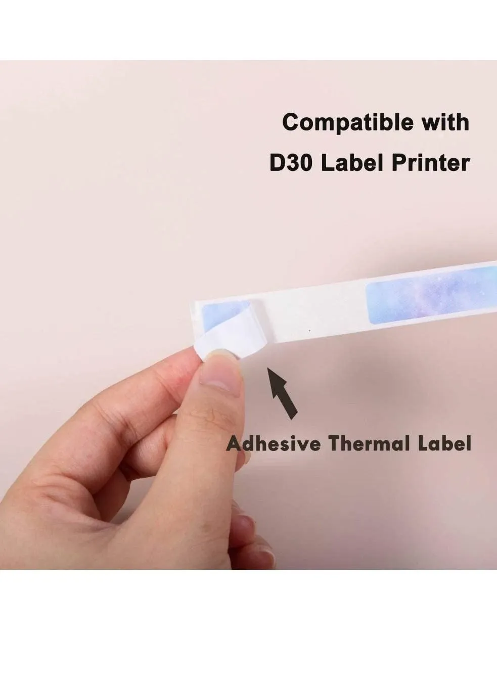 Compatible with Phomemo D30 Adhesive Nebula/Galaxy Series Pattern Paper, 3/8