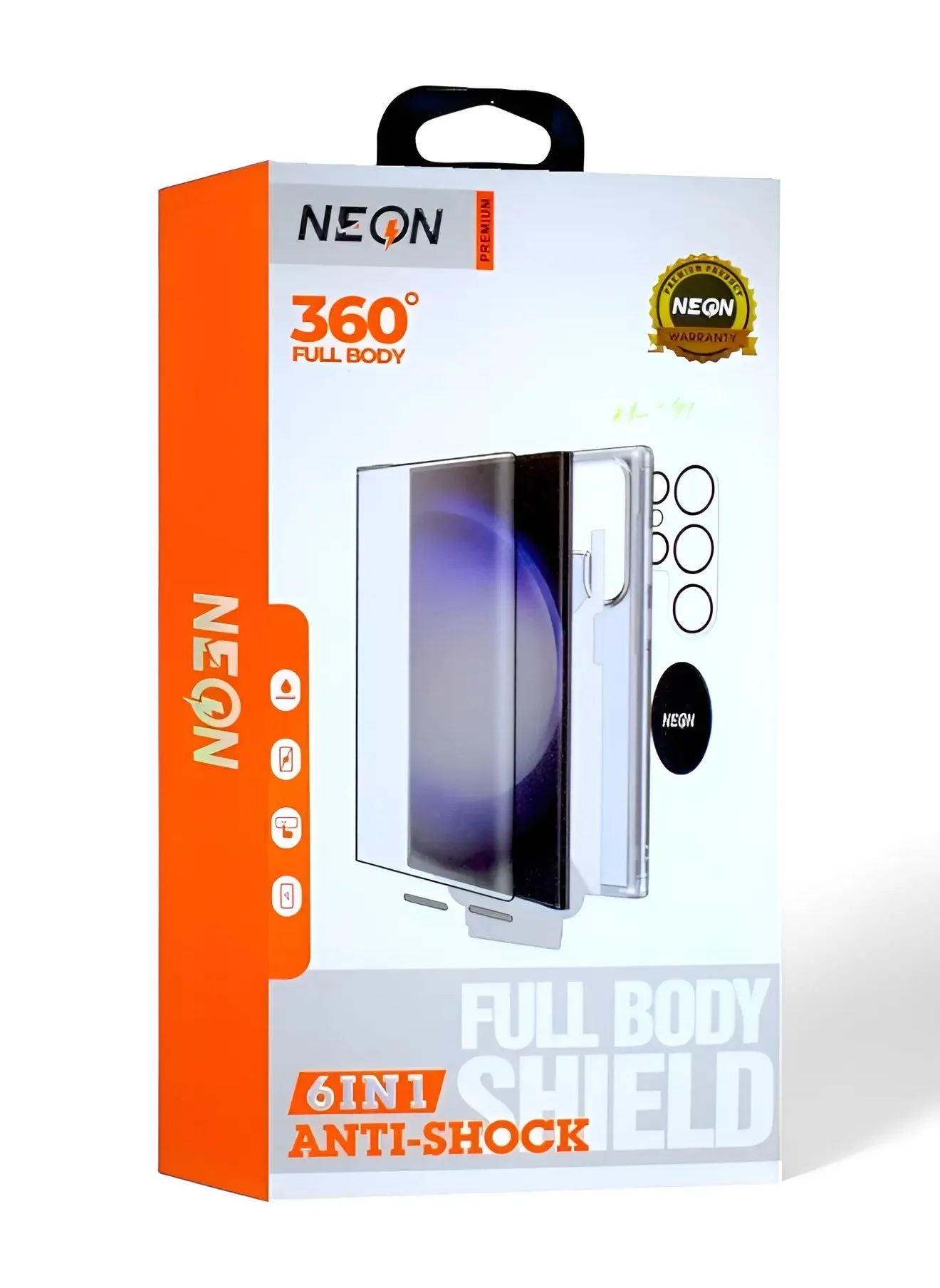 بكج الحماية الكاملة من Neon لسامسونج جالكسي اس 24 الترا (Samsung Galaxy S24 Ultra) حماية قصوى ضد الخدوش والكسر (6in1)-1