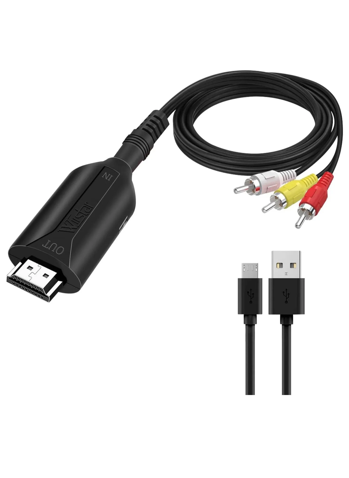 محول كابل مركب AV/RCA CVBS إلى HDMI (ذكر) 1080P محول صوت فيديو صغير AV2HDMI صندوق محول PAL/NTSC للتلفزيون/الكمبيوتر/PS3/ STB/Xbox HDTV العارض-1